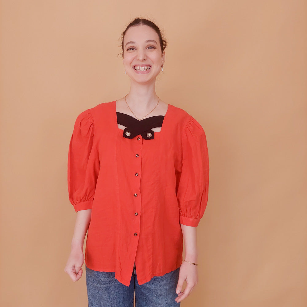 VIN-BLO-34923 Vintage top trachten style L
