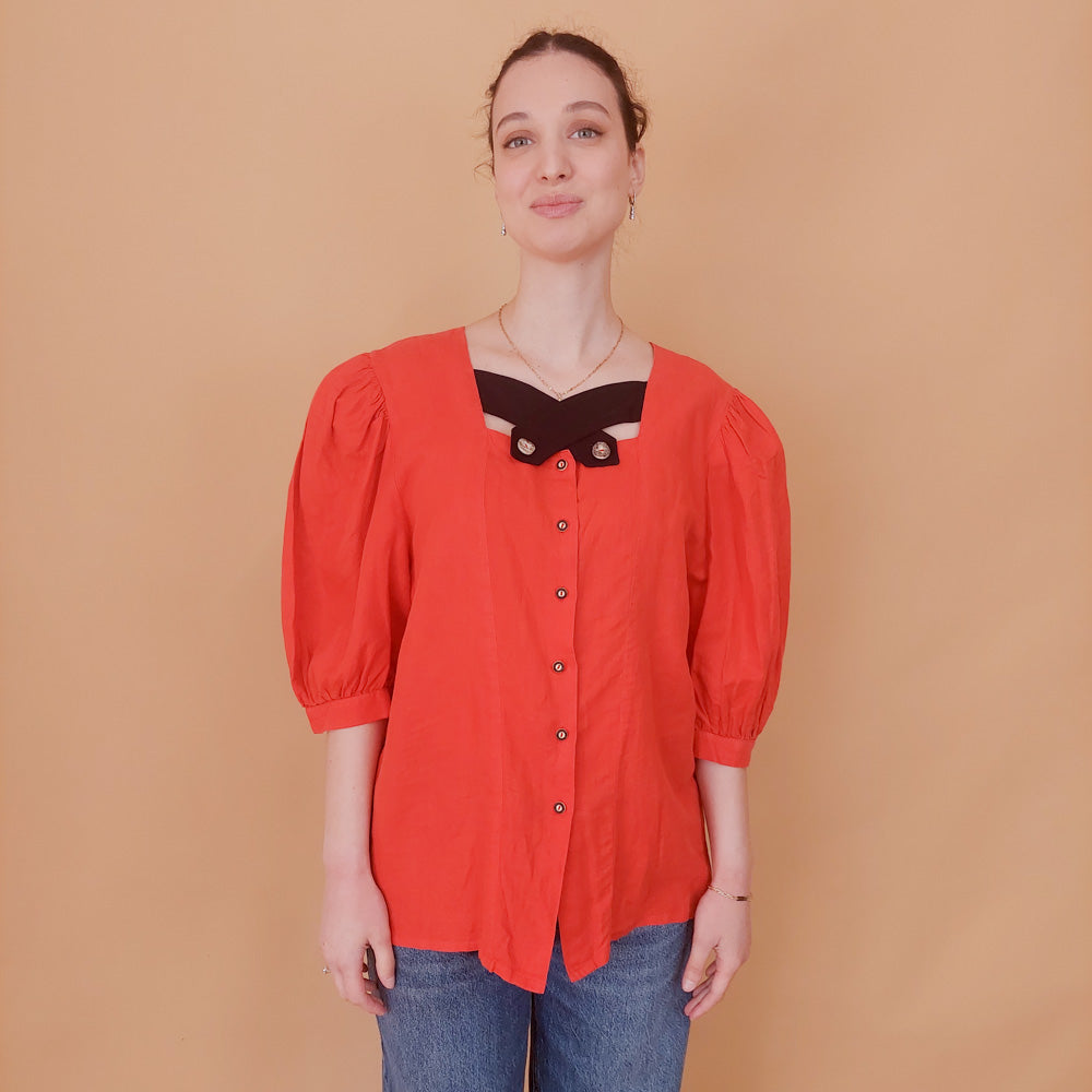 VIN-BLO-34923 Vintage top trachten style L