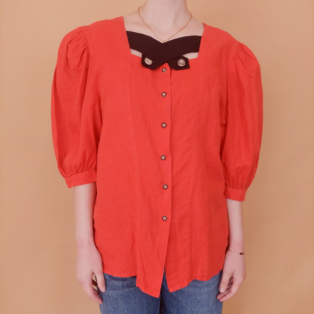 VIN-BLO-34923 Vintage top trachten style L