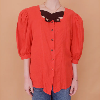 VIN-BLO-34923 Vintage top trachten style L