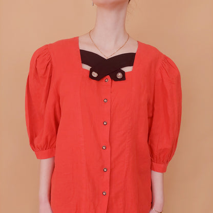 VIN-BLO-34923 Vintage top trachten style L