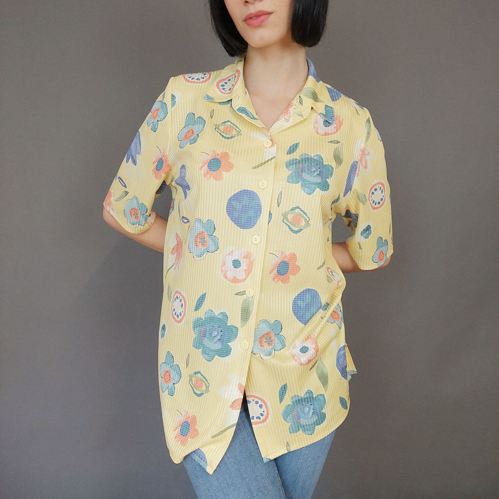 VIN-BLO-27260 Vintage πουκάμισο floral M-L