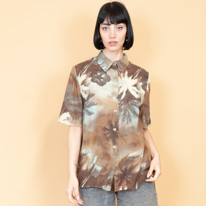 VIN-BLO-23049 Vintage πουκάμισο hawaiian pattern M