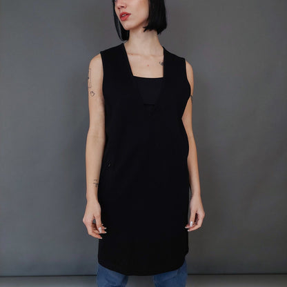 VIN-DR-26198 Vintage μπλούζο-φόρεμα μαύρο M