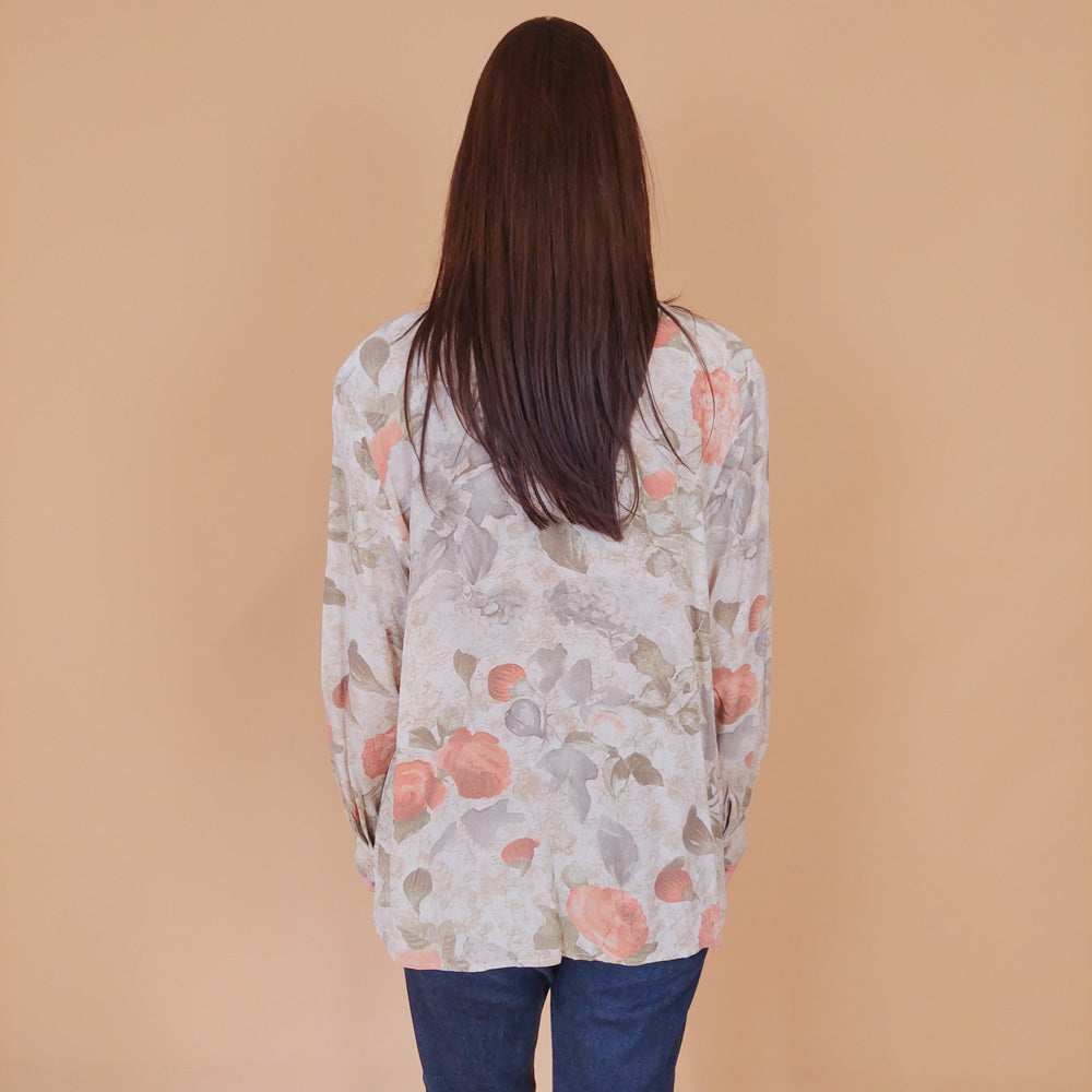 VIN-BLO-32550 Vintage πουκάμισο βισκόζη floral L-XL