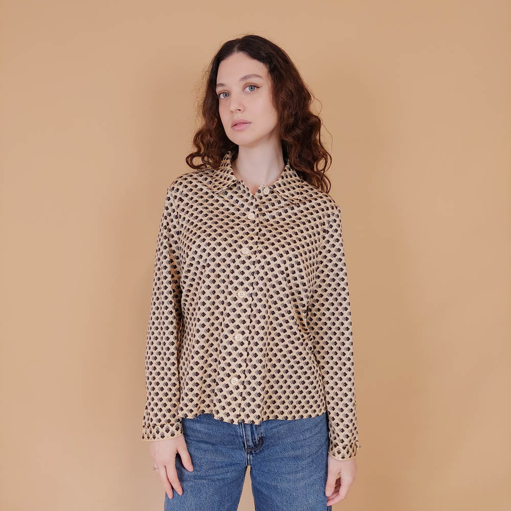 VIN-BLO-34911 Vintage πουκάμισο 70's style M-L