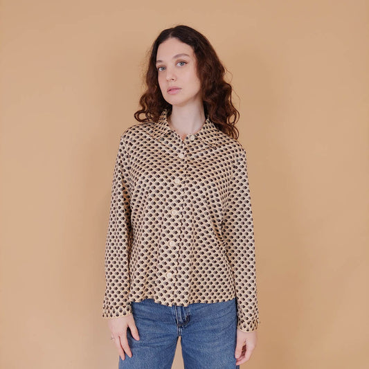 VIN-BLO-34911 Vintage πουκάμισο 70's style M-L