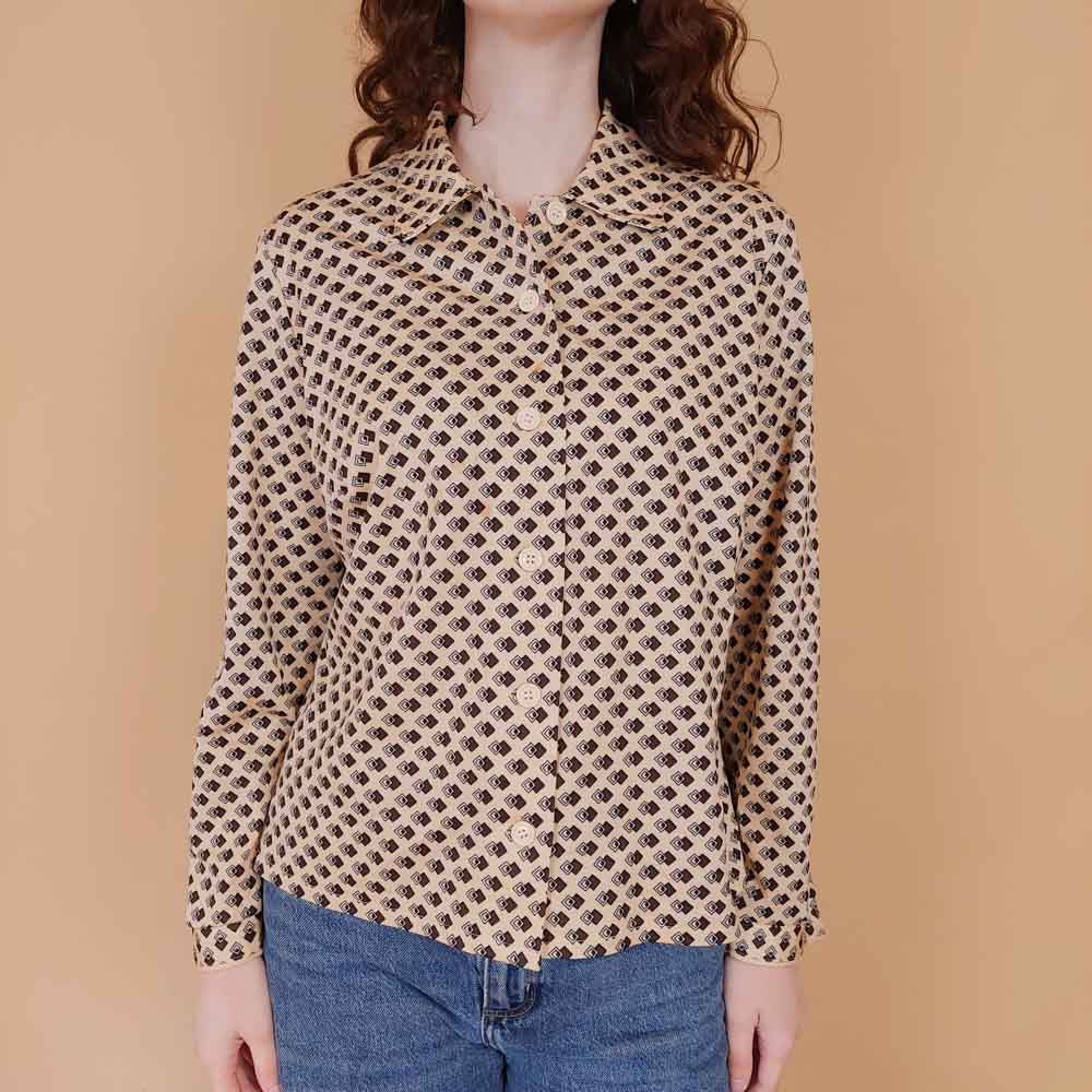 VIN-BLO-34911 Vintage πουκάμισο 70's style M-L