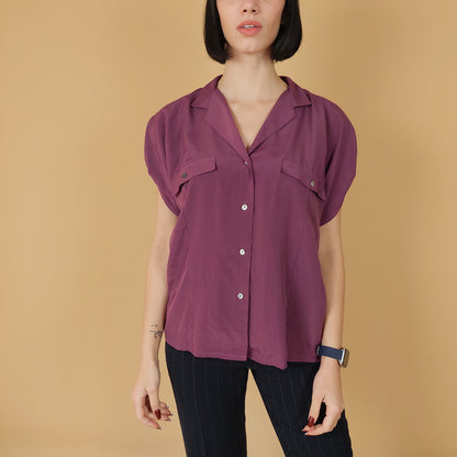 VIN-BLO-25299 Vintage πουκάμισο magenta M