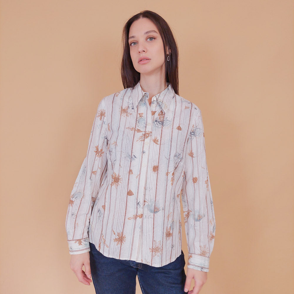 VIN-BLO-32555 Vintage πουκάμισο βαμβακερό S-Μ