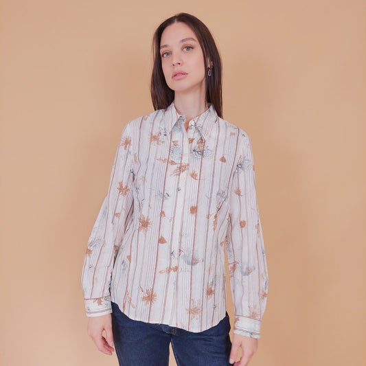 VIN-BLO-32555 Vintage πουκάμισο βαμβακερό S-Μ