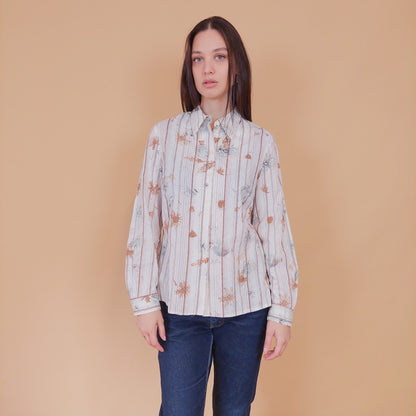 VIN-BLO-32555 Vintage πουκάμισο βαμβακερό S-Μ