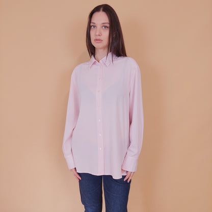 VIN-BLO-32532 Vintage πουκάμισο ροζ M-L