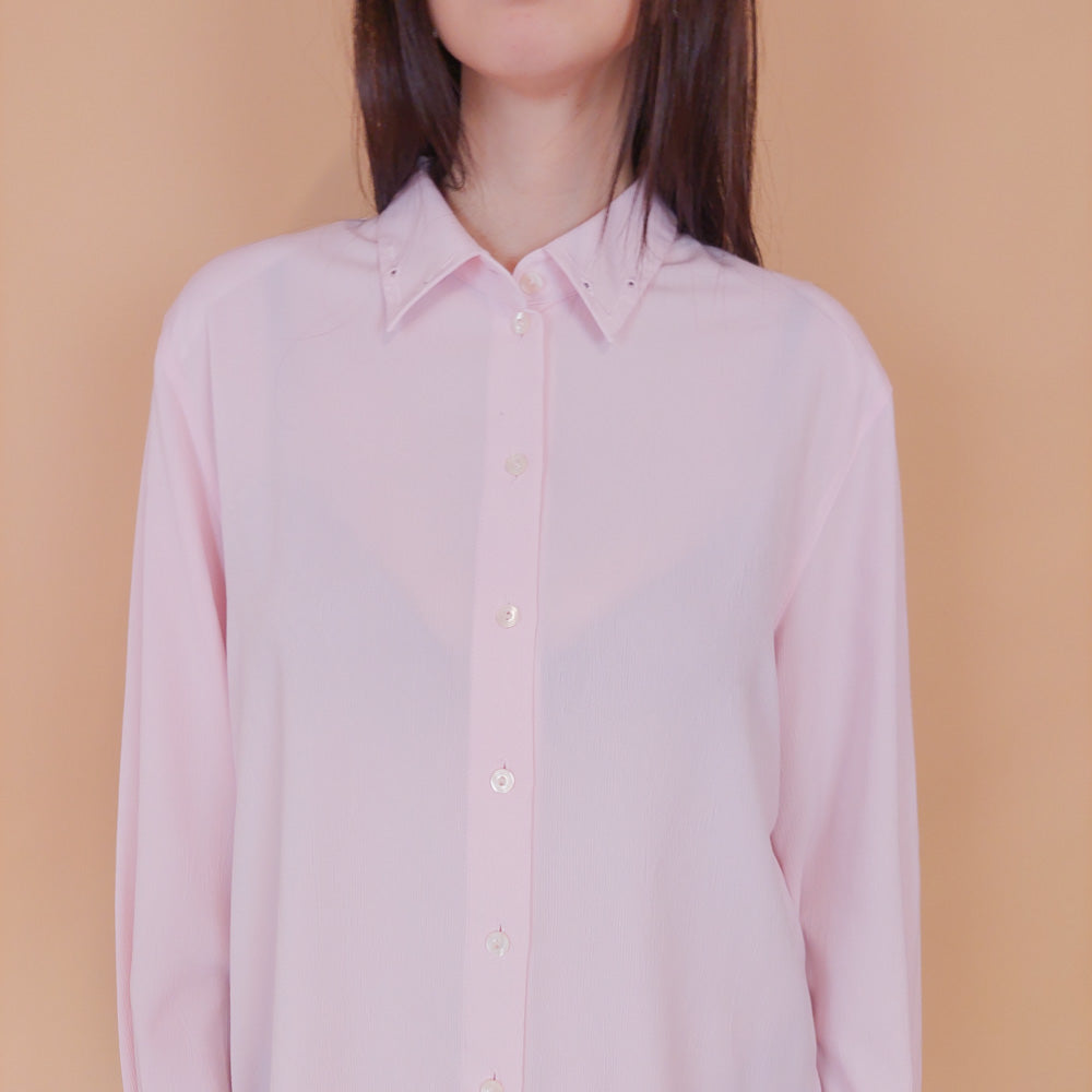 VIN-BLO-32532 Vintage πουκάμισο ροζ M-L