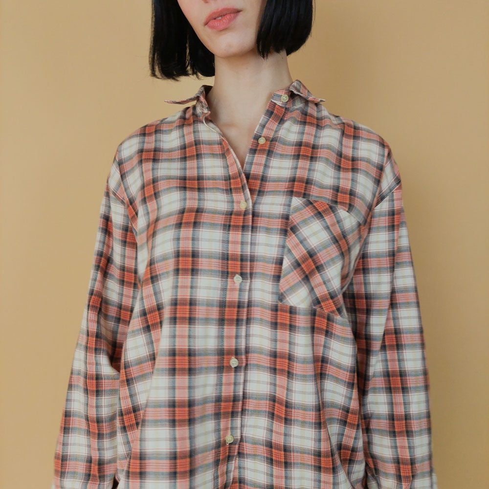 VIN-BLO-25653 Vintage πουκάμισο καρό L
