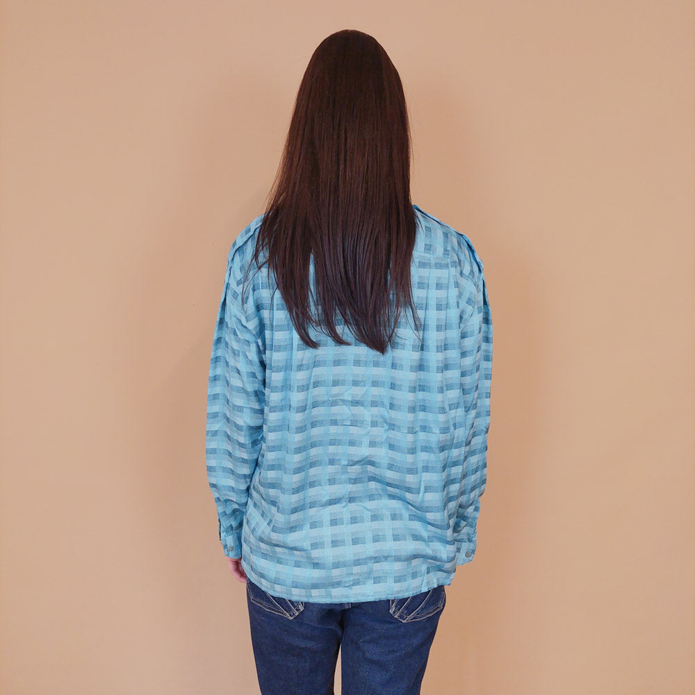 VIN-BLO-32530 Vintage πουκάμισο σιέλ M