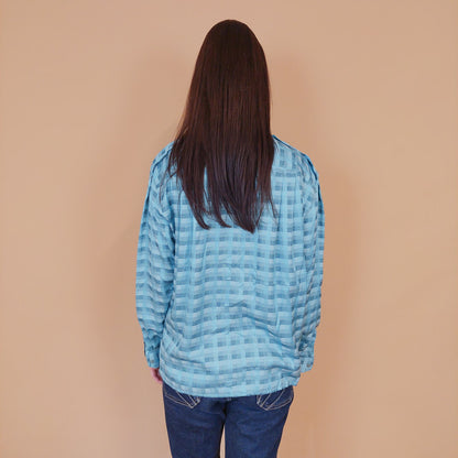 VIN-BLO-32530 Vintage πουκάμισο σιέλ M