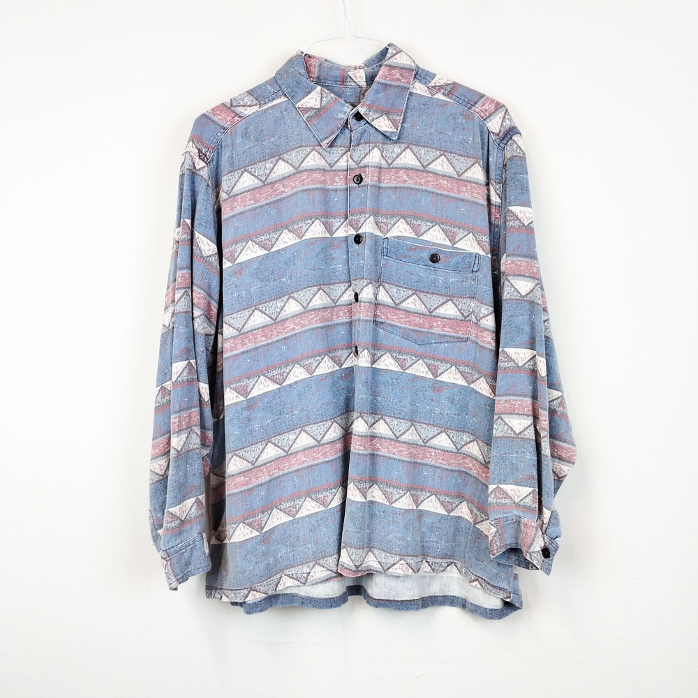 VIN-SHI-28834 Vintage πουκάμισο overshirt crazy pattern M-L