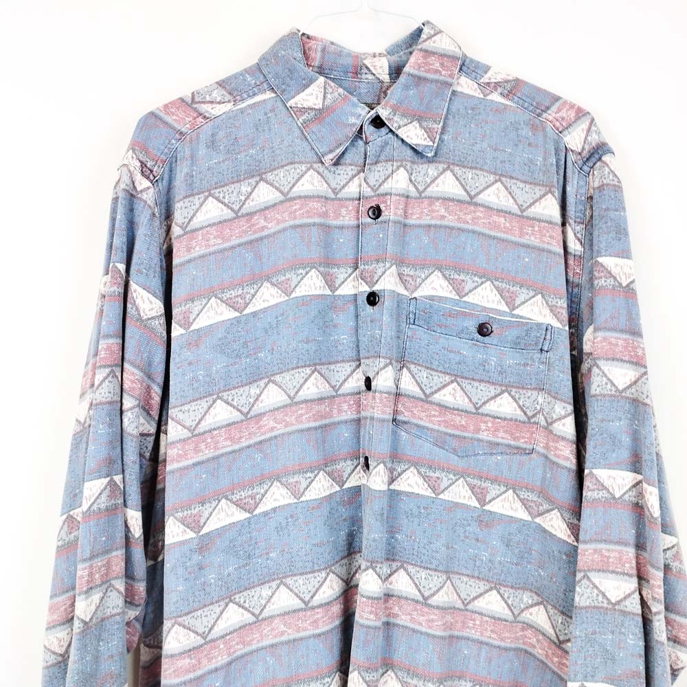 VIN-SHI-28834 Vintage πουκάμισο overshirt crazy pattern M-L