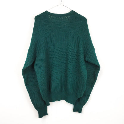 VIN-KNIT-28801 Vintage πλεκτή μπλούζα πράσινη M-L