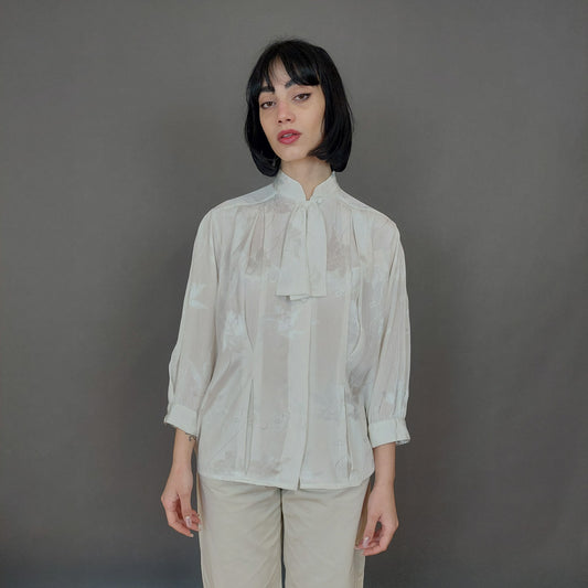 VIN-BLO-27020 Vintage πουκάμισο λευκό M-L