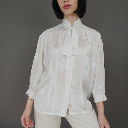VIN-BLO-27020 Vintage πουκάμισο λευκό M-L