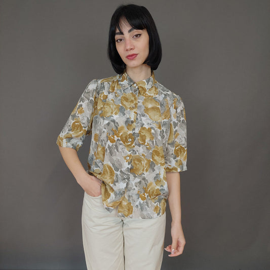 VIN-BLO-27030 Vintage πουκάμισο floral M