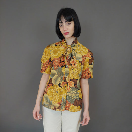VIN-BLO-27010 Vintage πουκάμισο floral S-M