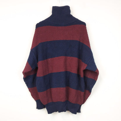 VIN-KNIT-28609 Vintage πλεκτή μπλούζα ριγέ XL