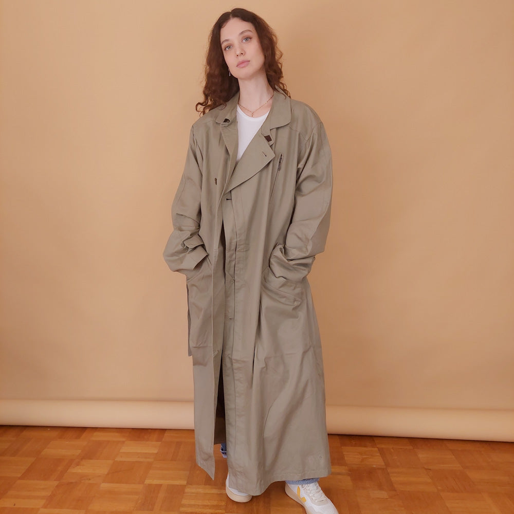 VIN-OUTW-34851 Vintage καμπαρντίνα χακί Μ-L