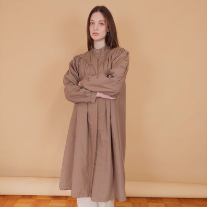 VIN-OUTW-34198 Vintage καμπαρντίνα γυναικεία καφέ M