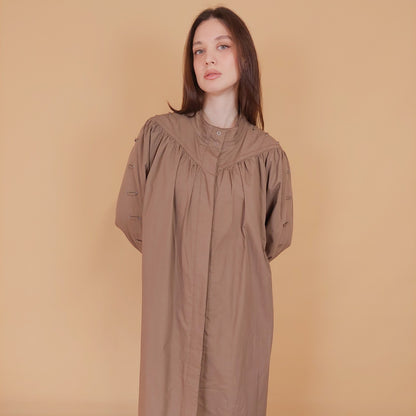 VIN-OUTW-34198 Vintage καμπαρντίνα γυναικεία καφέ M