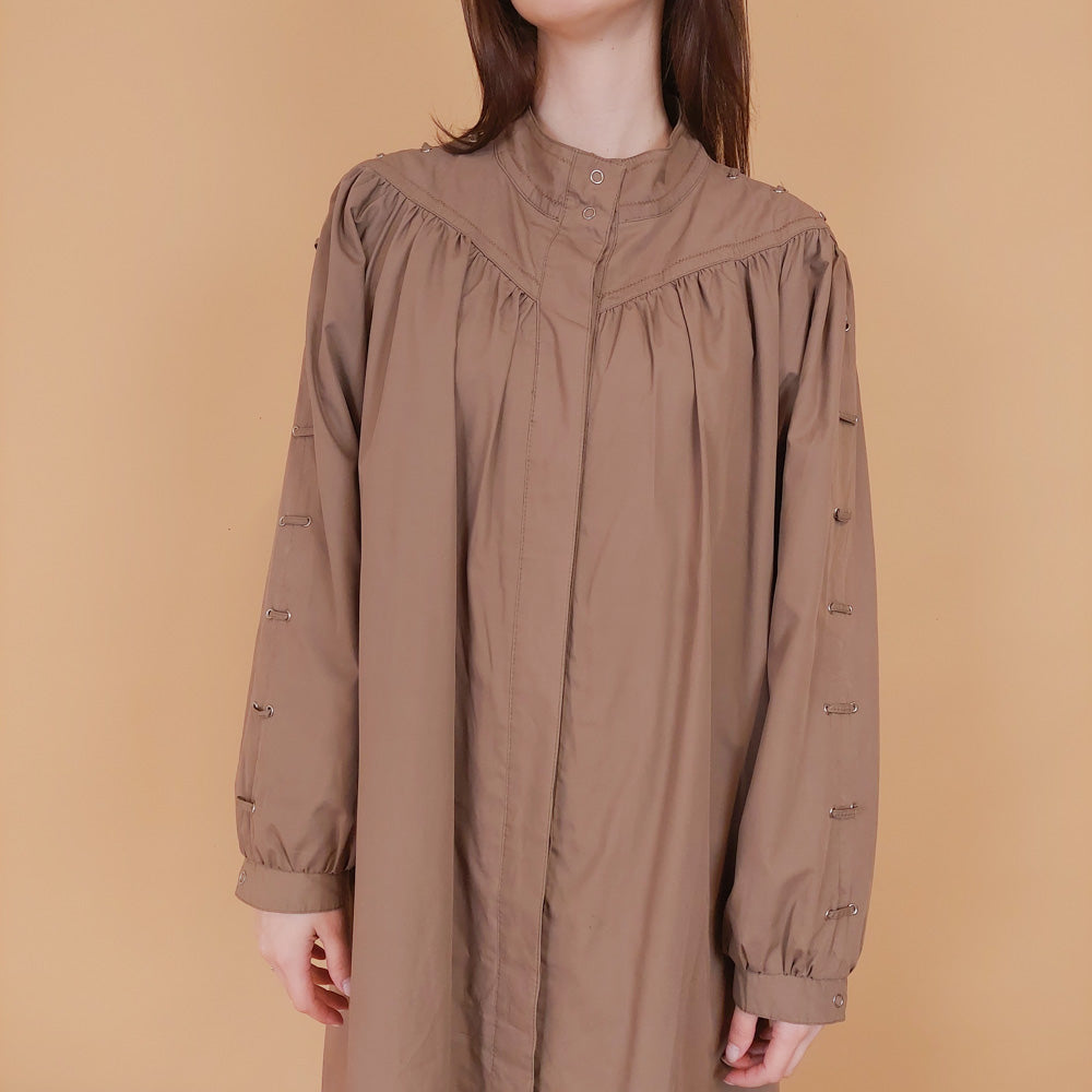 VIN-OUTW-34198 Vintage καμπαρντίνα γυναικεία καφέ M