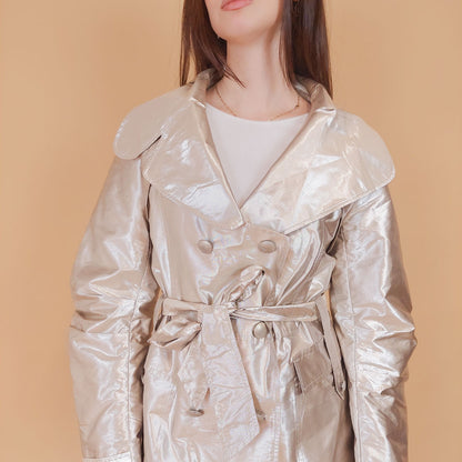 VIN-OUTW-34199 Vintage καμπαρντίνα κοντή μεταλλιζέ S