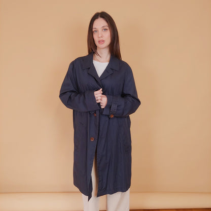 VIN-OUTW-34200 Vintage καμπαρντίνα unisex μπλε L