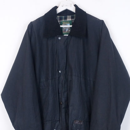 VIN-OUTW-34850 Vintage waxed jacket unisex μαύρο 2XL