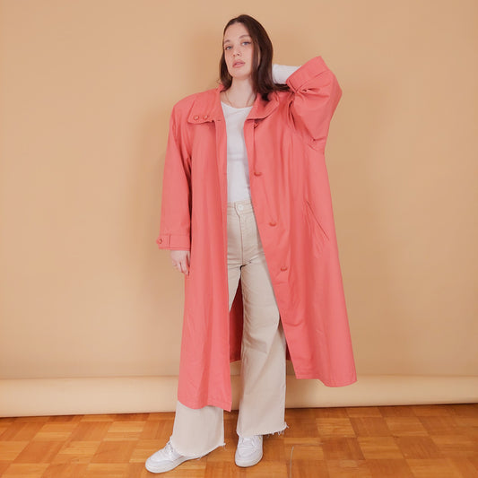 VIN-OUTW-34202 Vintage καμπαρντίνα γυναικεία μακριά XL