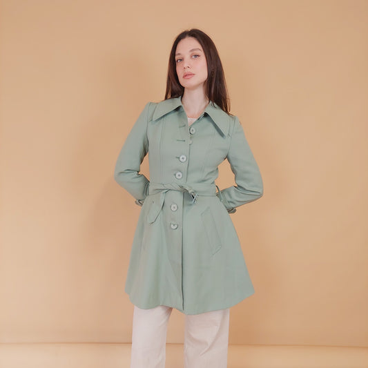 VIN-OUTW-34183 Vintage καμπαρντίνα γυναικεία μέντα XS