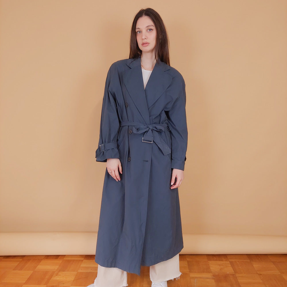 VIN-OUTW-34206 Vintage καμπαρντίνα γυναικεία μπλε L