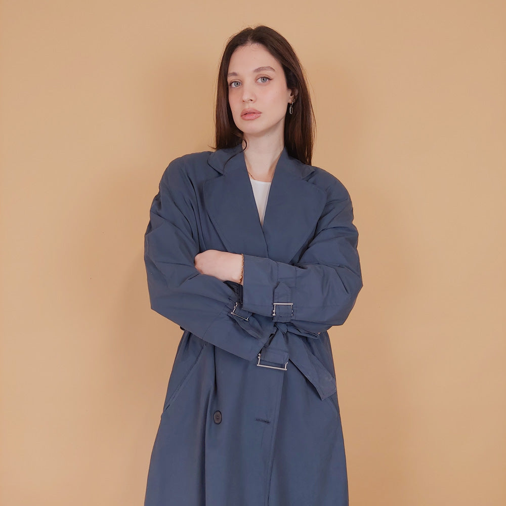 VIN-OUTW-34206 Vintage καμπαρντίνα γυναικεία μπλε L