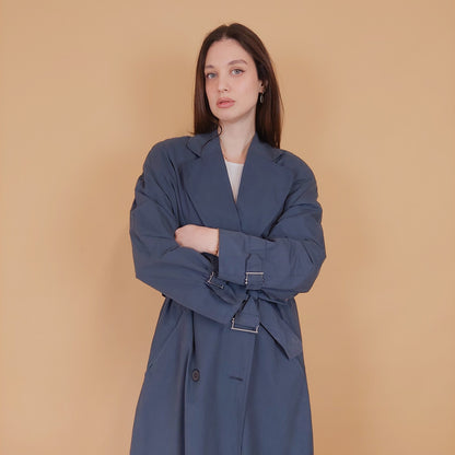 VIN-OUTW-34206 Vintage καμπαρντίνα γυναικεία μπλε L