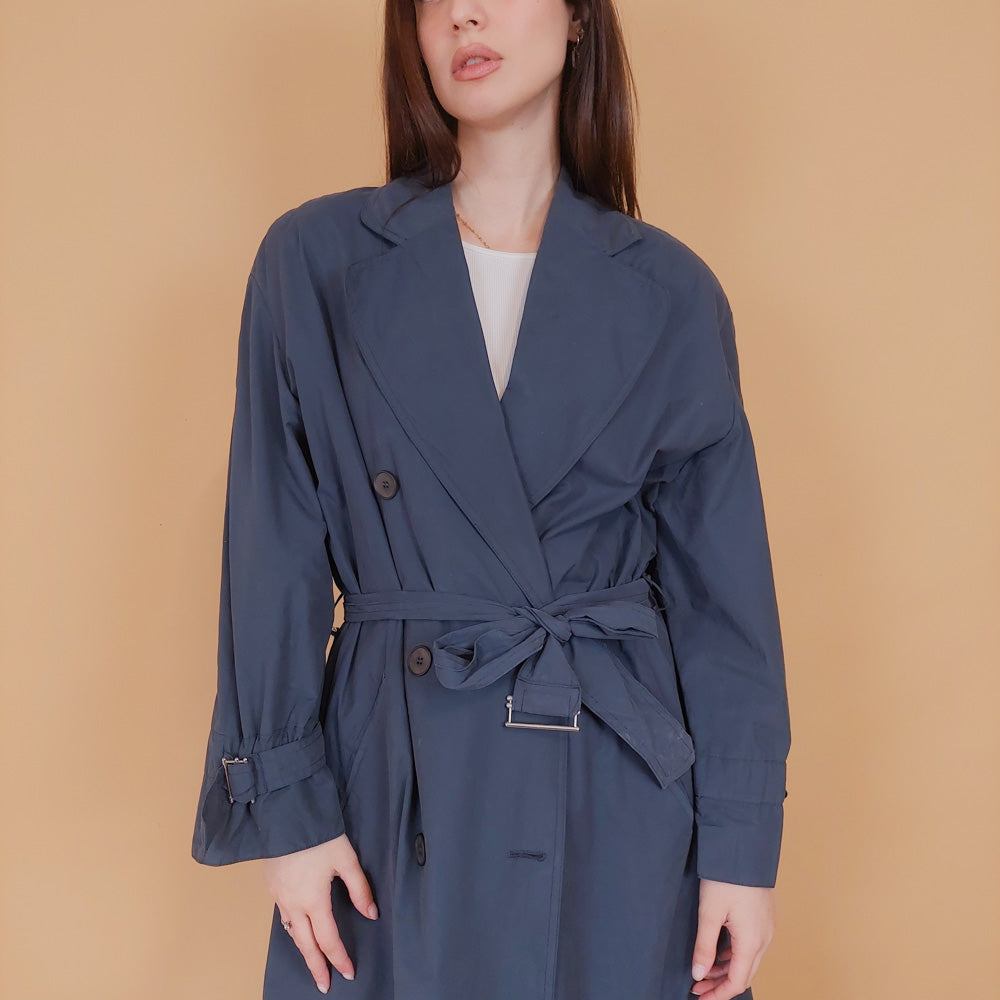 VIN-OUTW-34206 Vintage καμπαρντίνα γυναικεία μπλε L