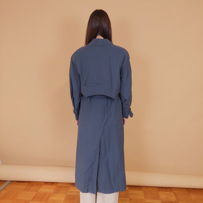 VIN-OUTW-34206 Vintage καμπαρντίνα γυναικεία μπλε L