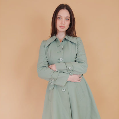 VIN-OUTW-34183 Vintage καμπαρντίνα γυναικεία μέντα XS