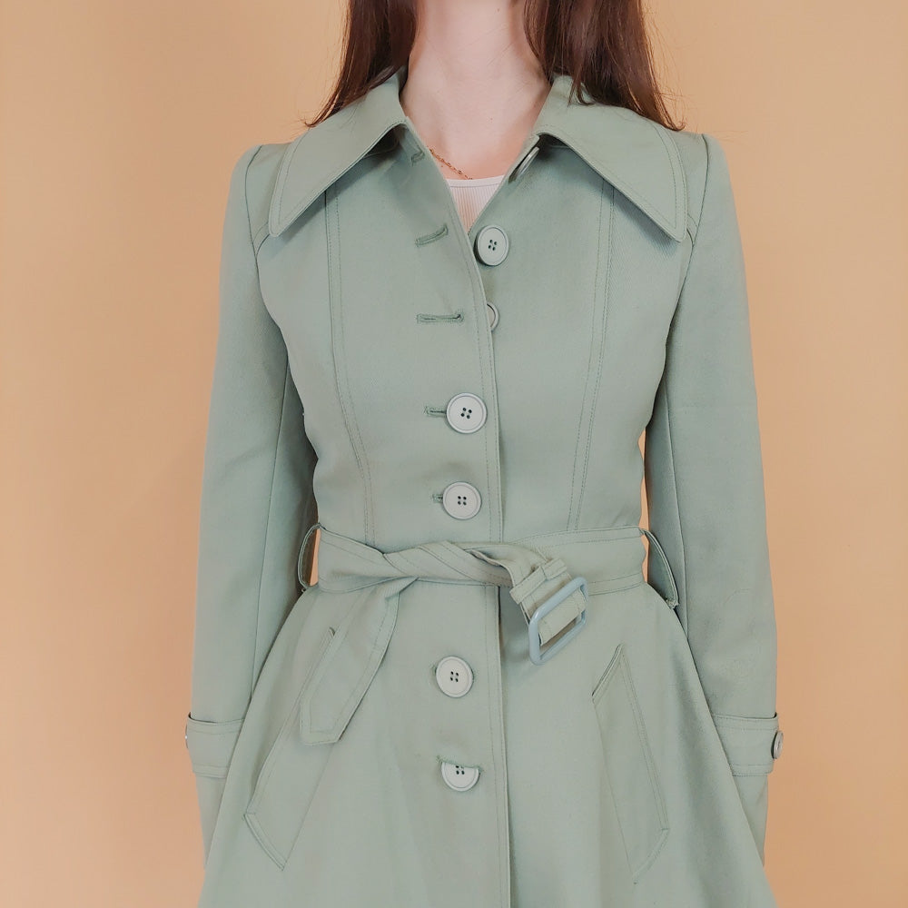 VIN-OUTW-34183 Vintage καμπαρντίνα γυναικεία μέντα XS