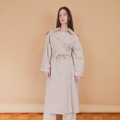 VIN-OUTW-34184 Vintage καμπαρντίνα γυναικεία μακριά μπεζ L