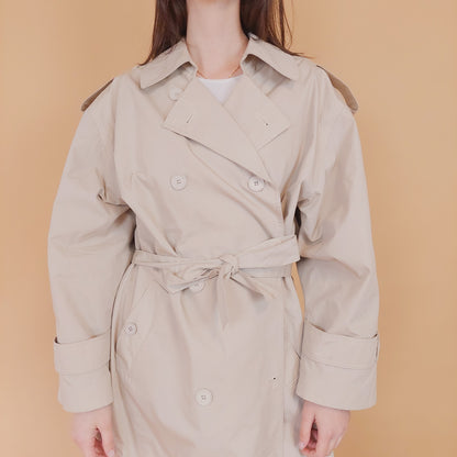 VIN-OUTW-34184 Vintage καμπαρντίνα γυναικεία μακριά μπεζ L