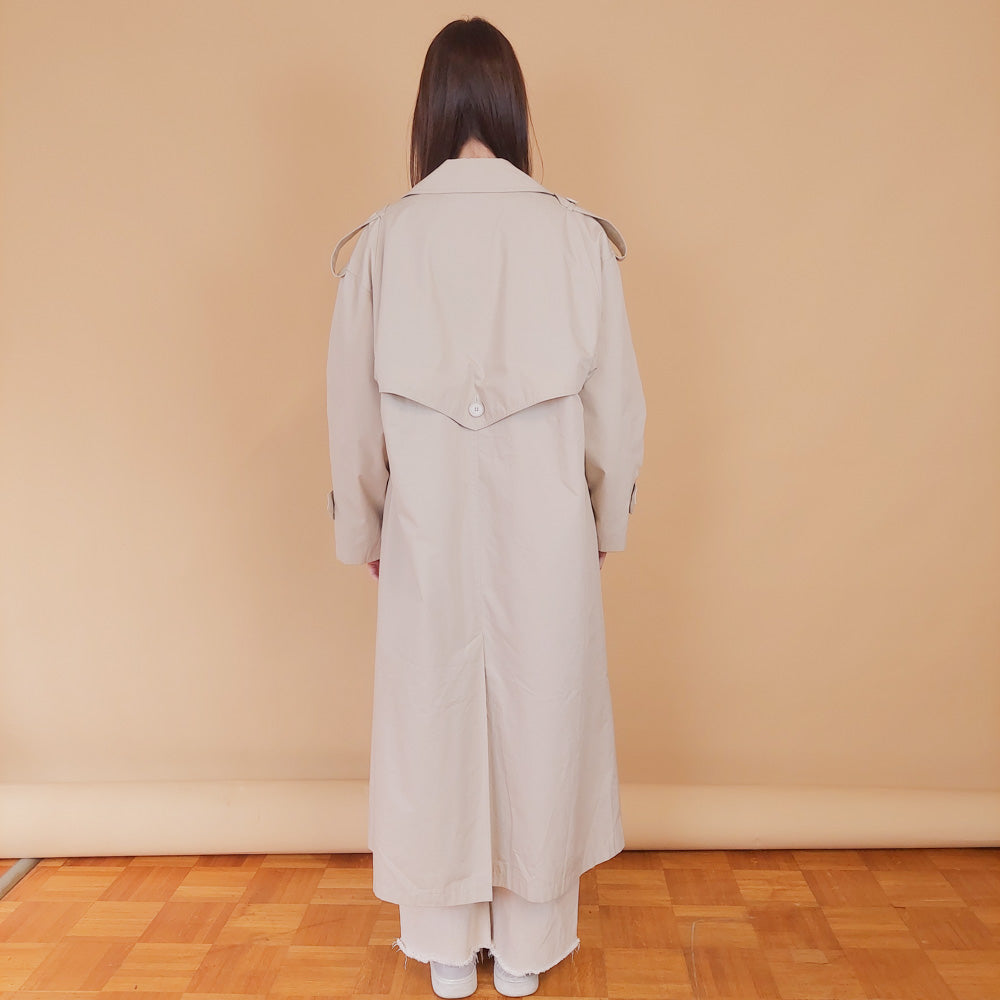 VIN-OUTW-34184 Vintage καμπαρντίνα γυναικεία μακριά μπεζ L