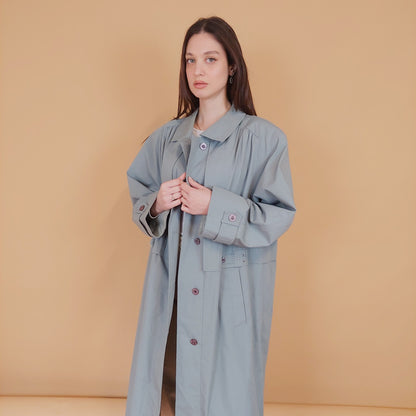 VIN-OUTW-34185 Vintage καμπαρντίνα γυναικεία μακριά M-L