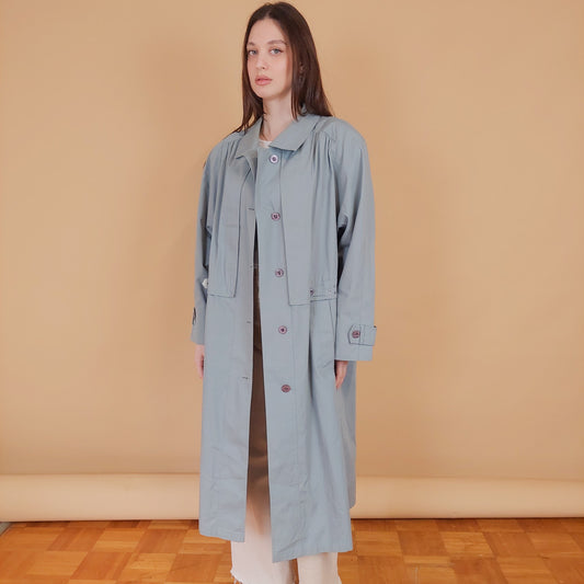 VIN-OUTW-34185 Vintage καμπαρντίνα γυναικεία μακριά M-L